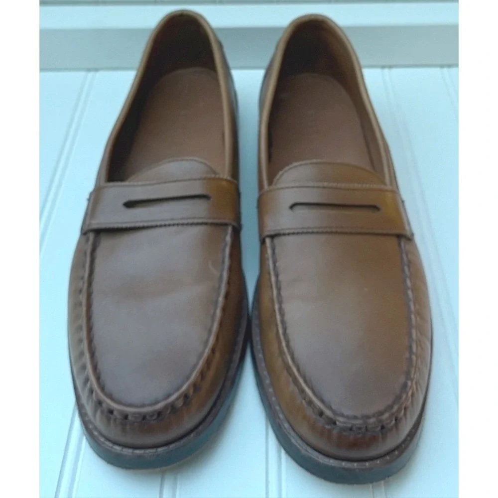Allen Edmonds Dylan Tan Leather Penny Loafers Mens 10 D 3385 Made in USA